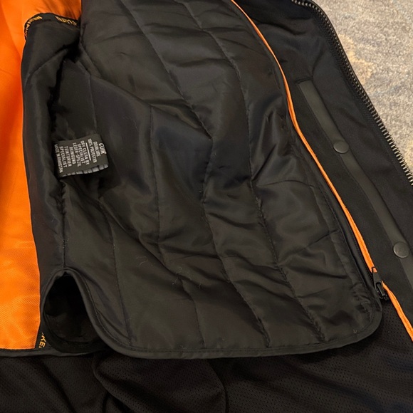 Men's Black Leather motorcycle Jacket with zip out lining - Picture 4 of 5